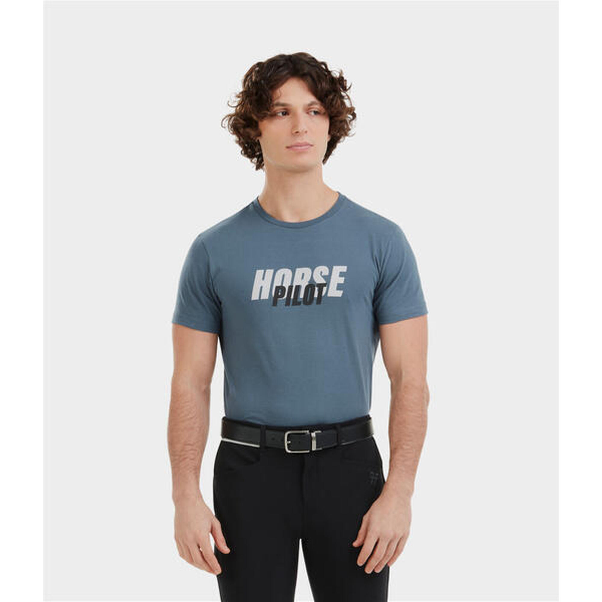 Horse Pilot - T-shirt D'Équitation Team Shirt - T-shirt Manches Courtes - Bleu - Decathlon