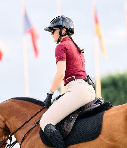Polo manches courtes d'équitation Aeromesh 3/4