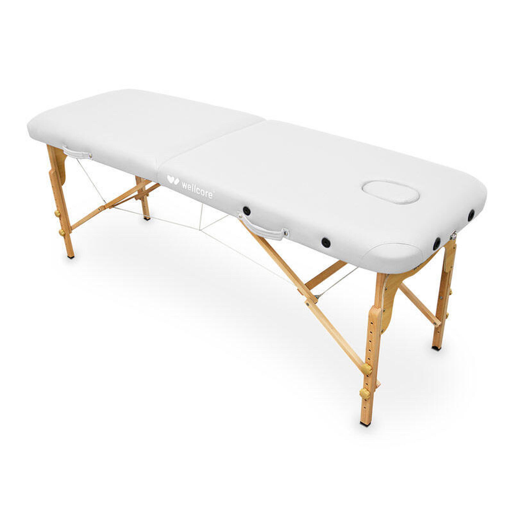 Wellcore - Table De Soins Pliante En Bois Wellcore 180 X 60 Cm Sans Accessoires - Table De Massage - Blanc - No Size - Decathlon
