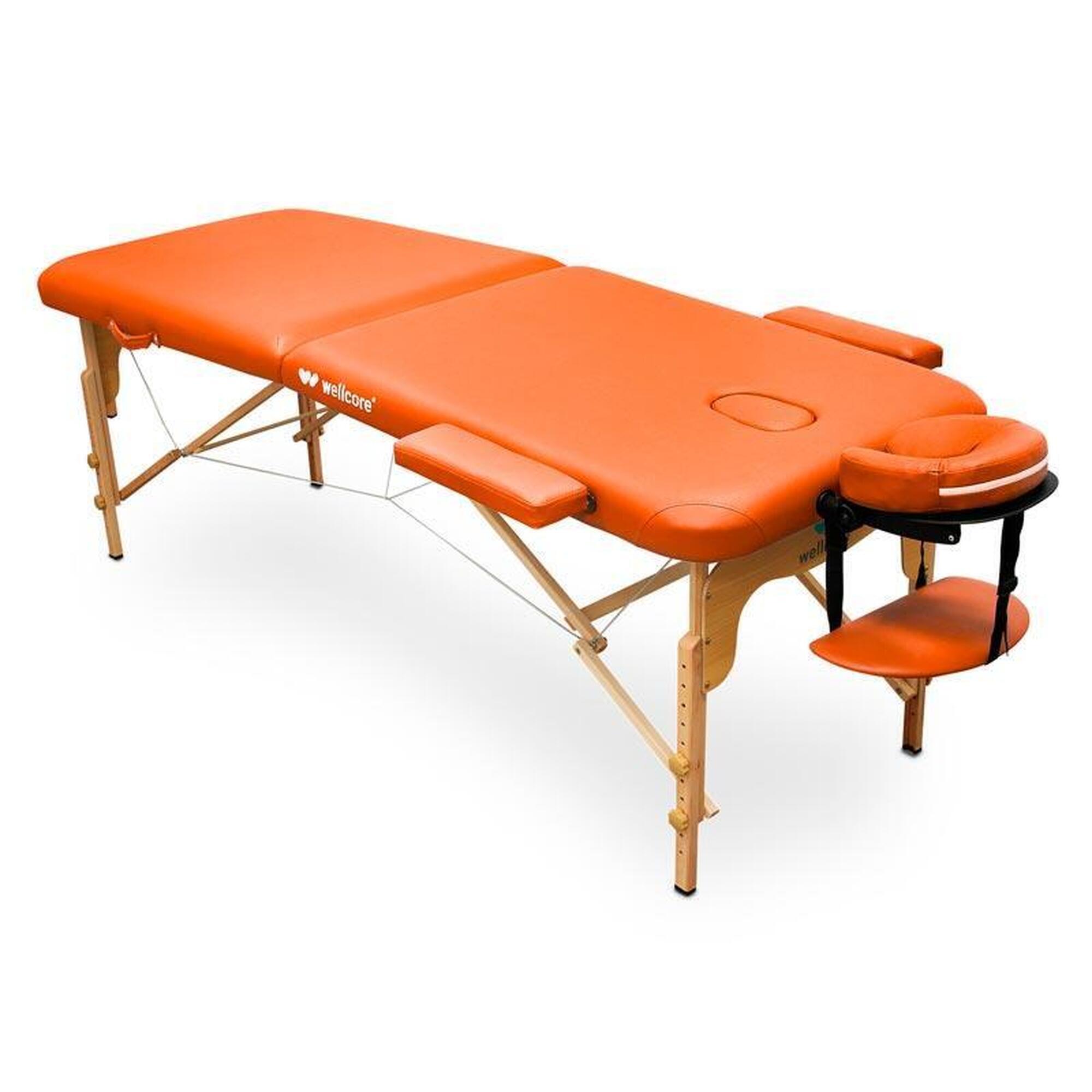 Wellcore - Table De Soins Pliante En Bois Wellcore 195 X 70 Cm - Table De Massage - Jaune|orange - No Size - Decathlon