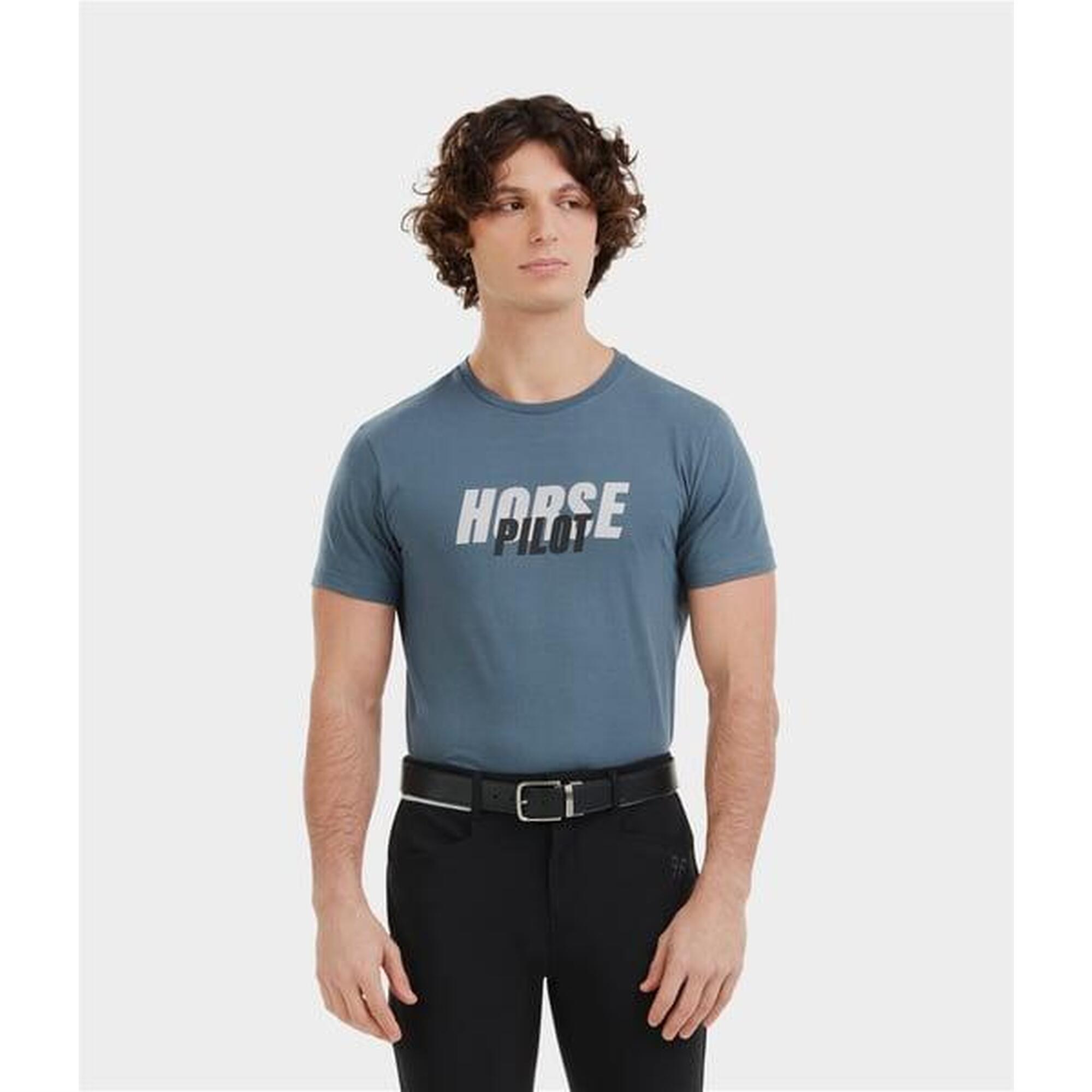 Horse Pilot - T-shirt D'Équitation Team Shirt - T-shirt Manches Courtes - Bleu - Decathlon