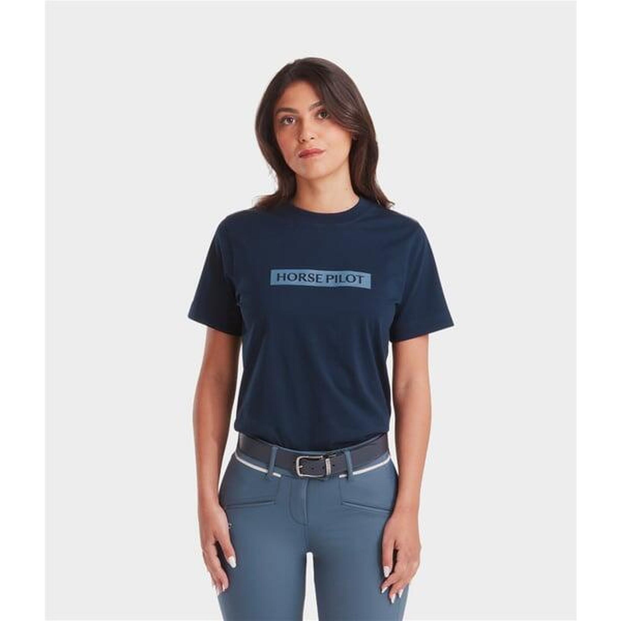 Horse Pilot - T-shirt D'Équitation Team Shirt - T-shirt Manches Courtes - Bleu - Decathlon
