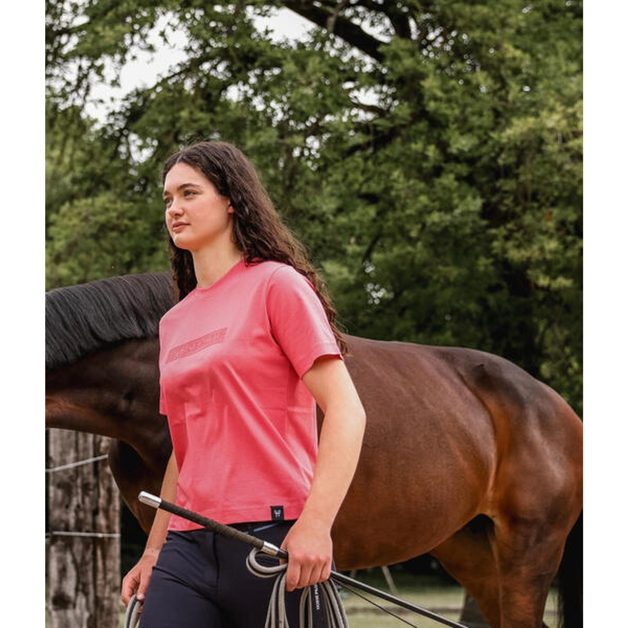 Horse Pilot - T-shirt D'Équitation Team Shirt - T-shirt Manches Courtes - Orange - Decathlon