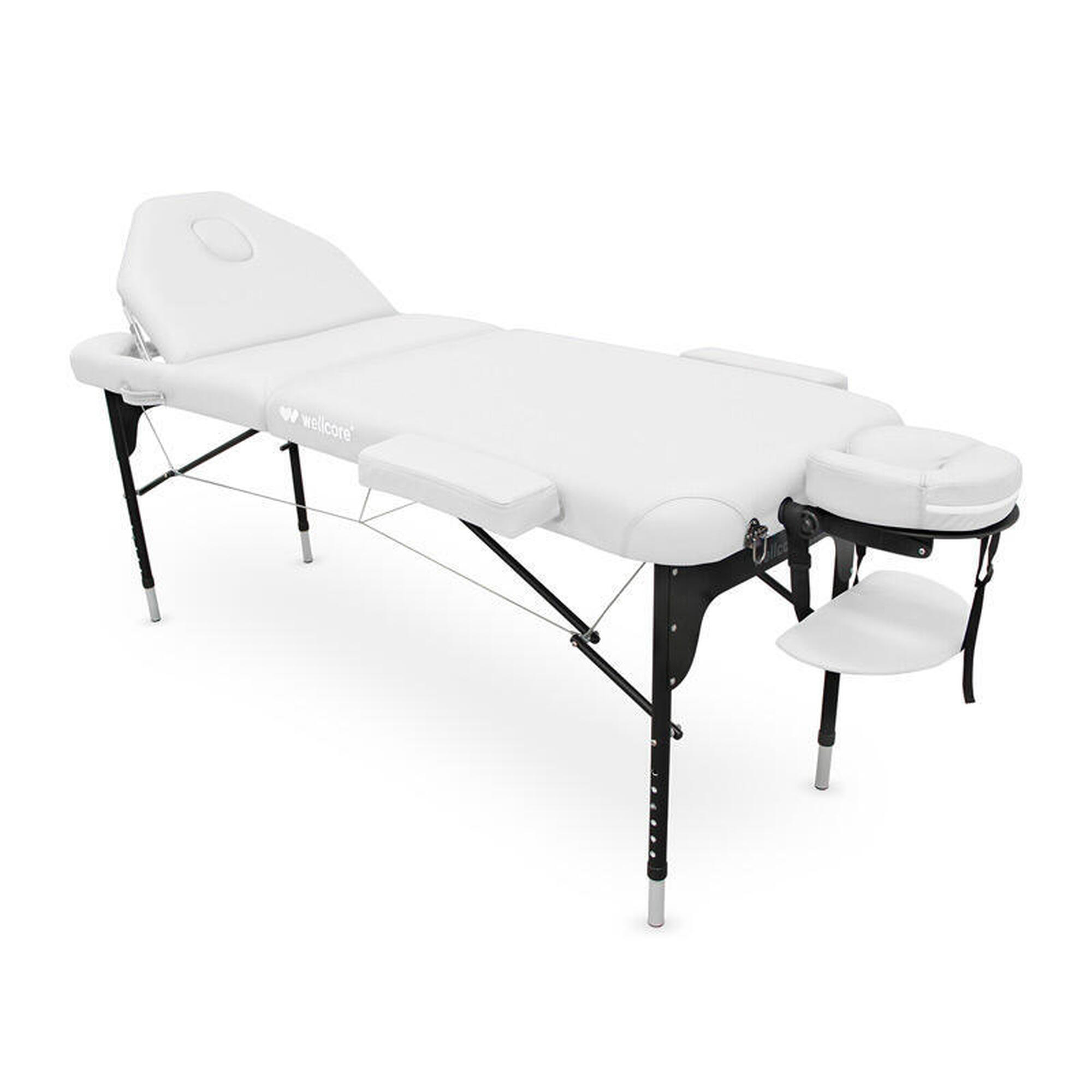 Wellcore - Table De Massage Pliante Wellcore Avec Dossier Rabattable En Aluminium 185 X 65 - Table De Massage - Blanc - No Size - Decathlon