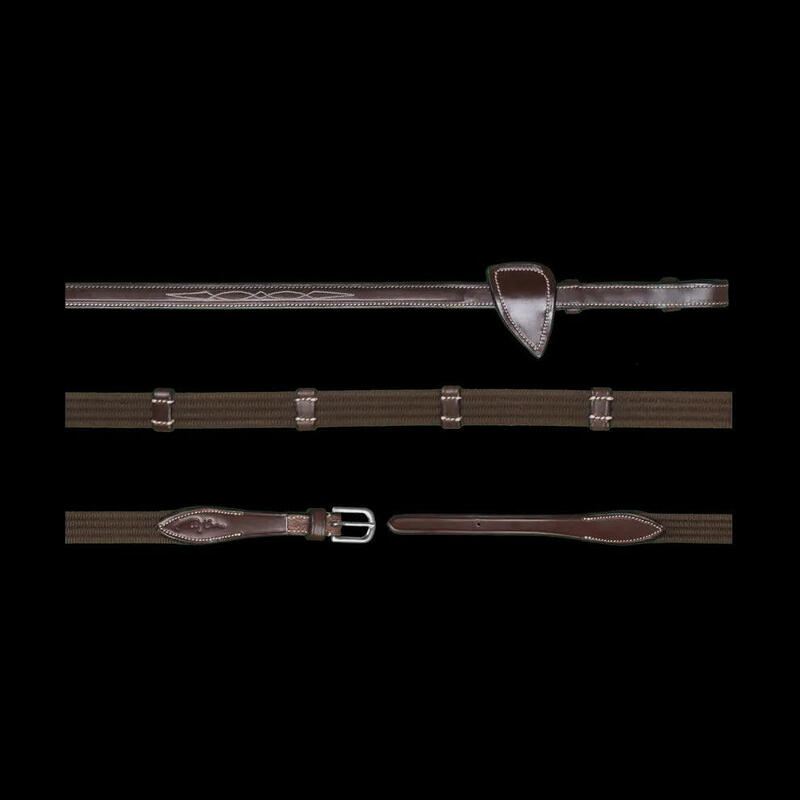 Dy'on 5/8 (16mm) Geweven Teugels Met 9 Stops Hunter Collection Bruin -