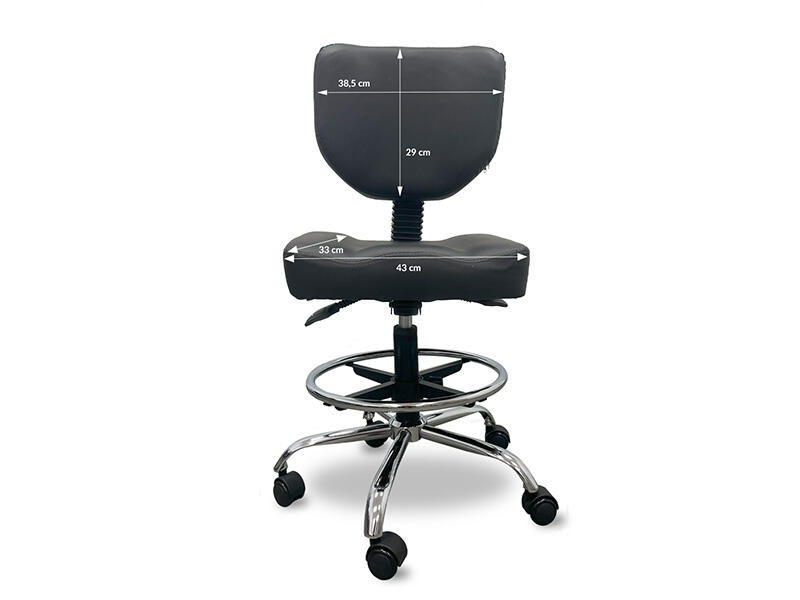 Taburete hidráulico con respaldo y reposapies Wellcore 4/5