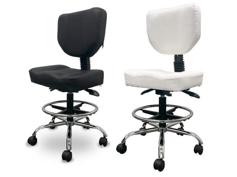 Taburete hidráulico con respaldo y reposapies Wellcore 3/5
