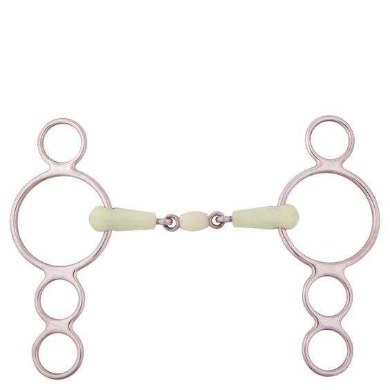 Punta a 3 anelli per cavallo regolabile a doppia rottura BR Equitation Apple Mou 2/2