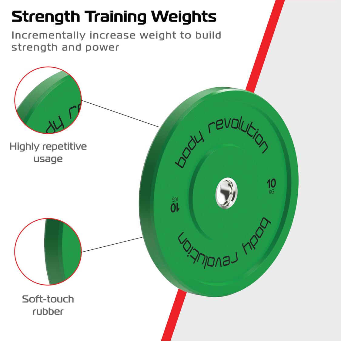 Body Revolution Olympische Bumper Plates Kleur 10kg paar 3/6