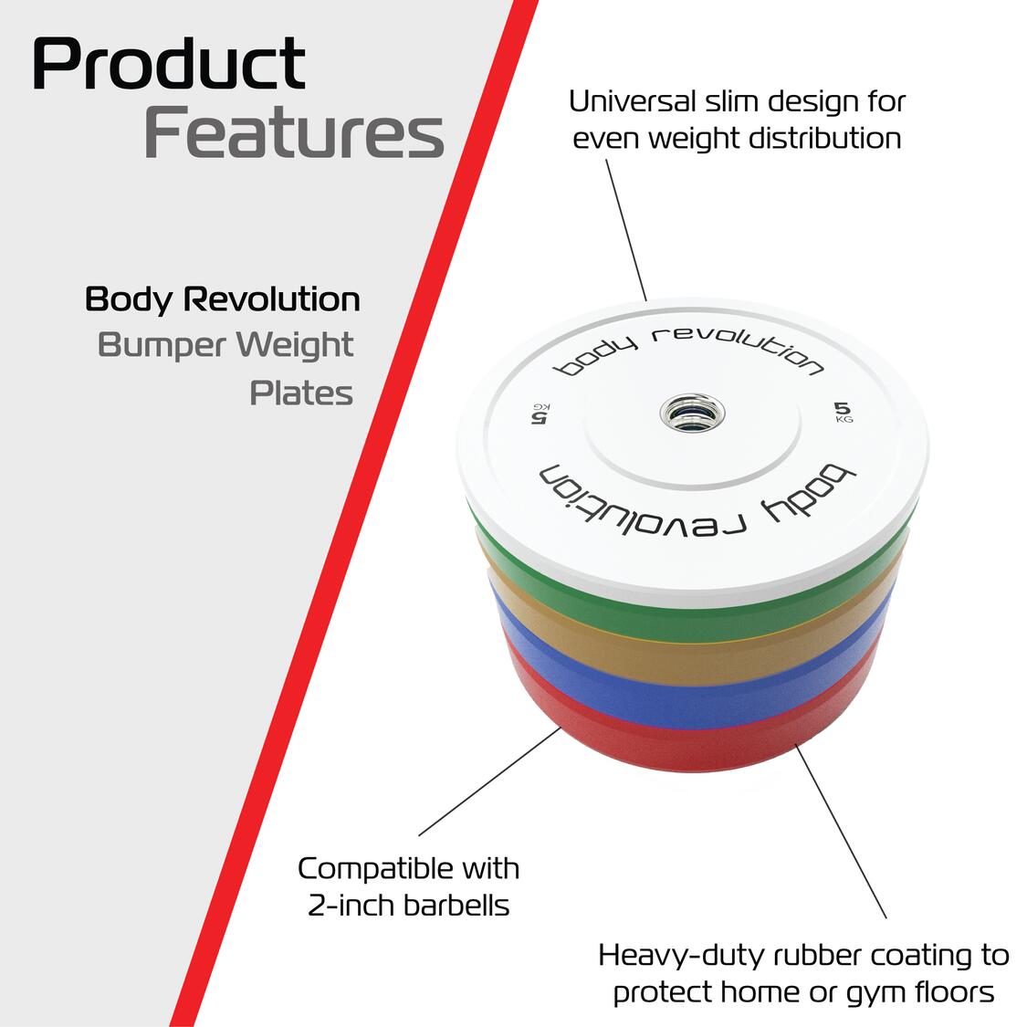 Body Revolution Olympische Bumper Plates Kleur 10kg paar 2/6
