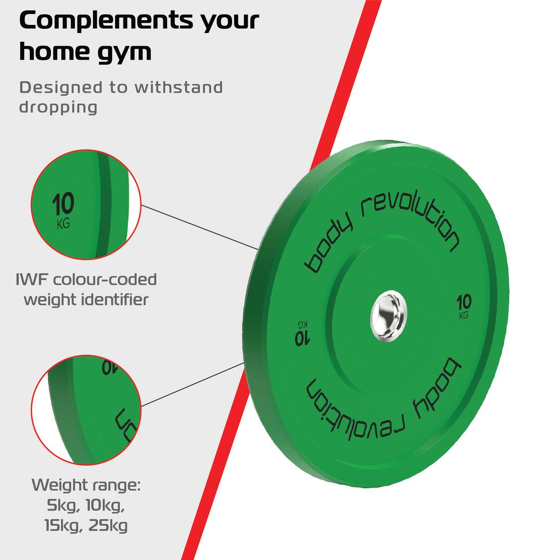 Body Revolution Olympische Bumper Plates Kleur 10kg paar 4/6