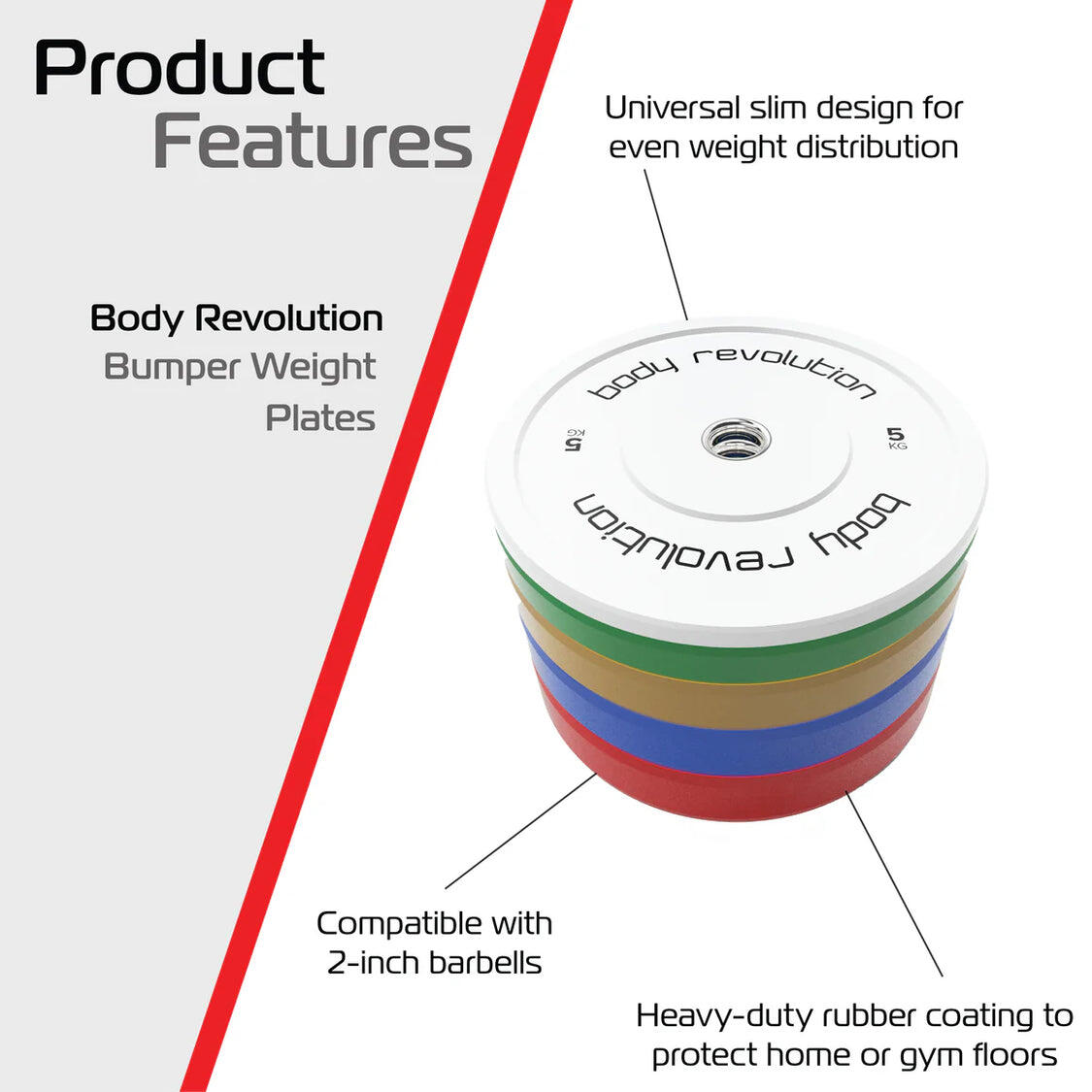 Body Revolution Set van 2 Olympische bumperschijven - 40 kg (2 x 20 kg) 2/6