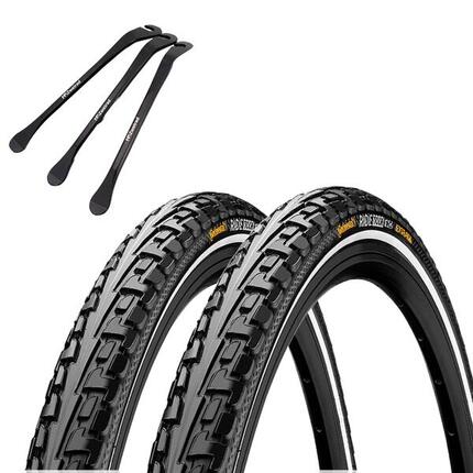 2x Continental Reifen Ride Tour Schwarz Reflex 28 x 1,60 (42-622) + Reifenheber