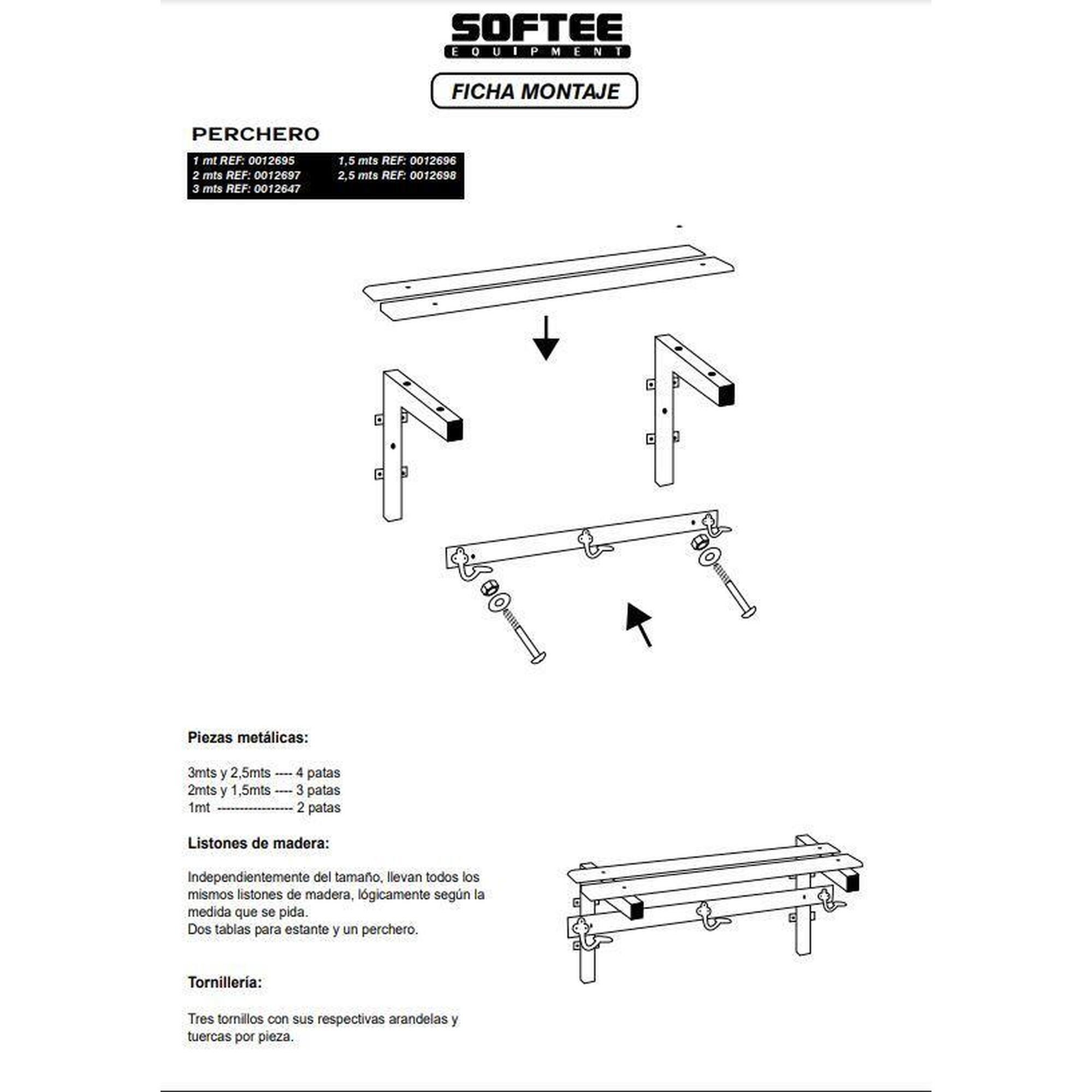 Cuier de perete din lemn 90x20 mm cu cârlige metalice