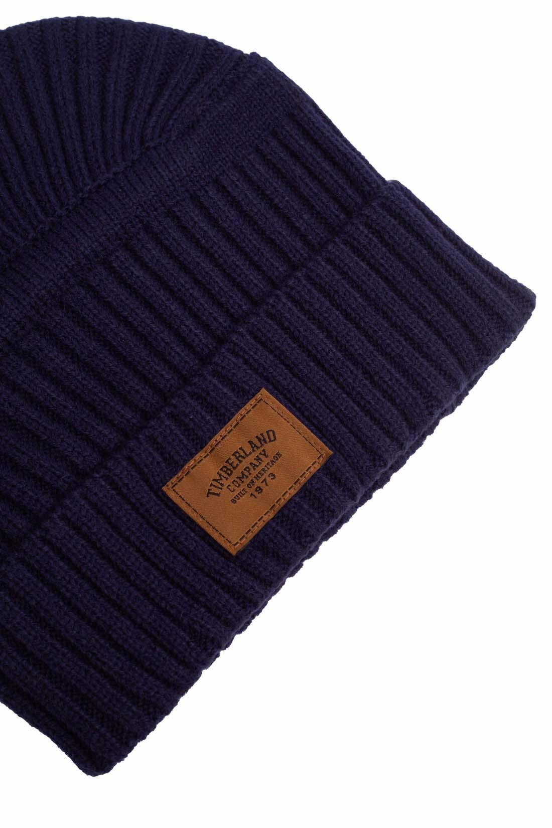 Cuffia uomo a costine con patch logo 2/4