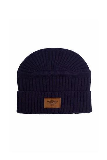 Cuffia uomo a costine con patch logo