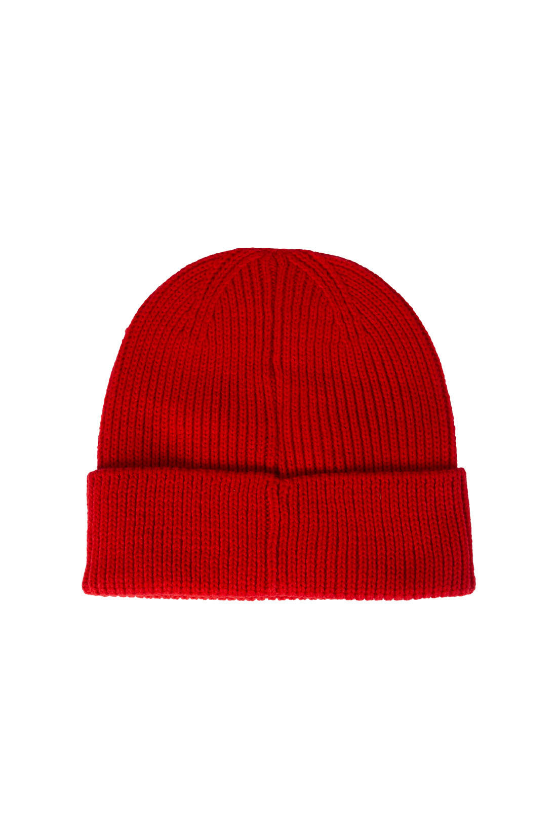 Cuffia uomo a costine con etichetta logo 3/4