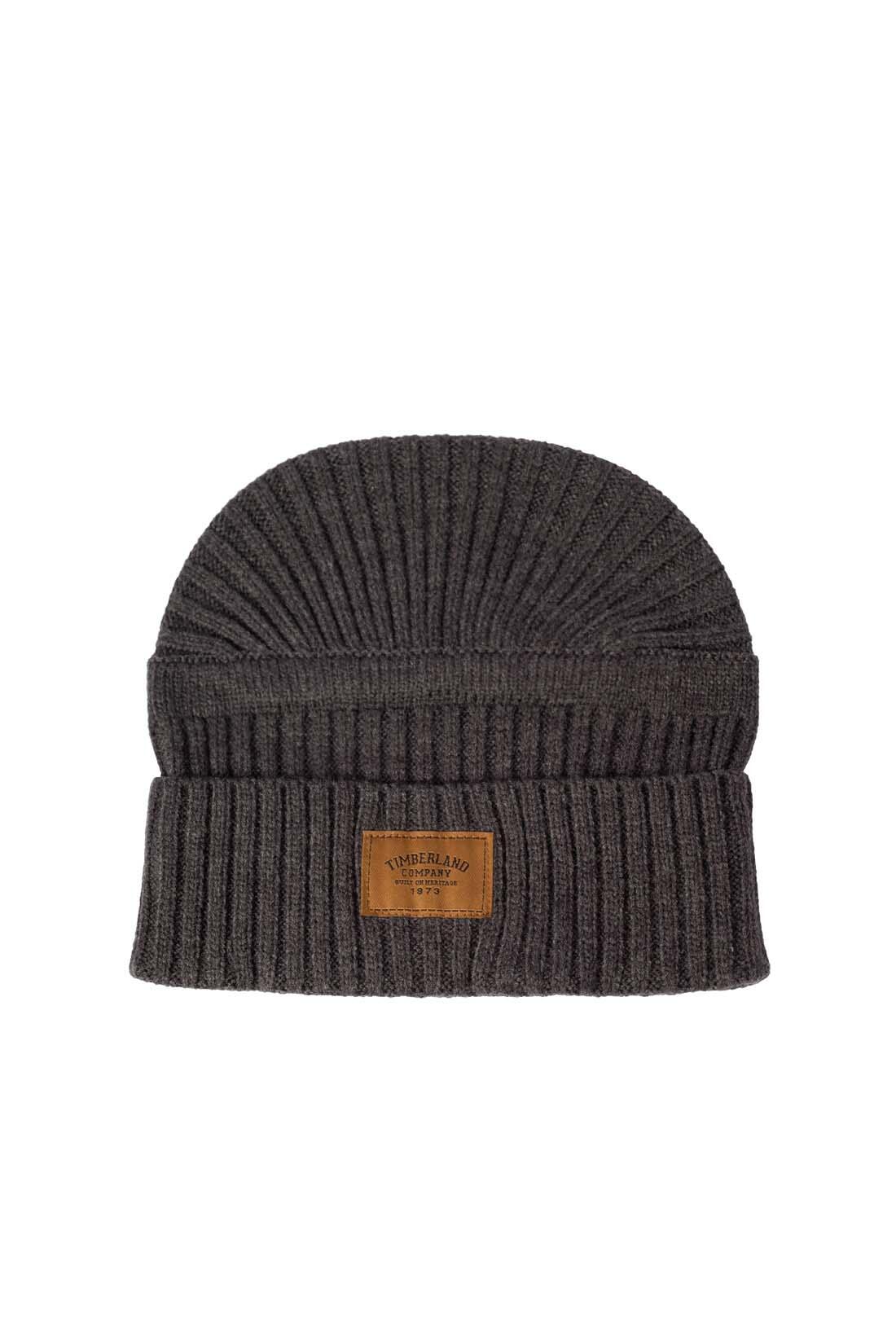 Cuffia uomo a costine con patch logo 2/4