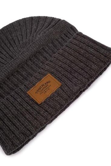 Cuffia uomo a costine con patch logo