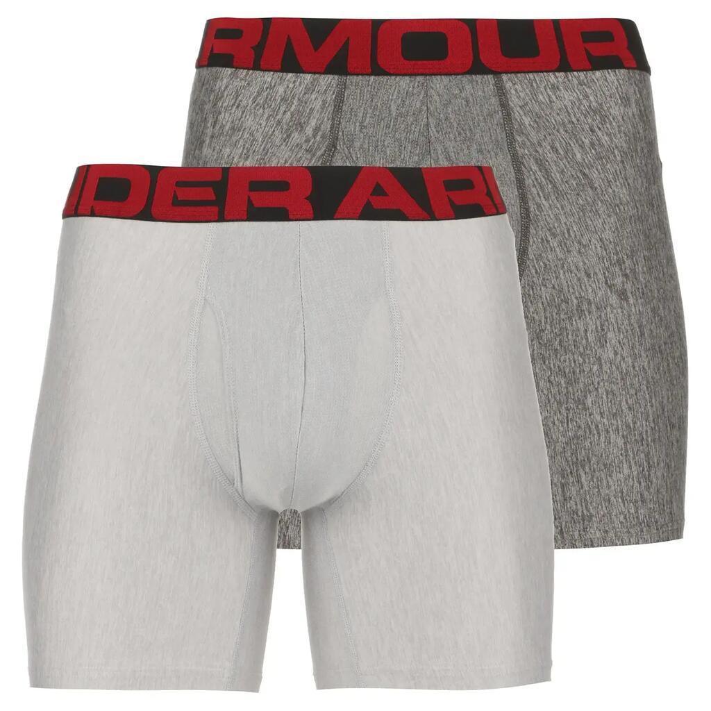 Under Armour Tech 6in Boxerjock 2pk - Мод Gray/Jet Gray