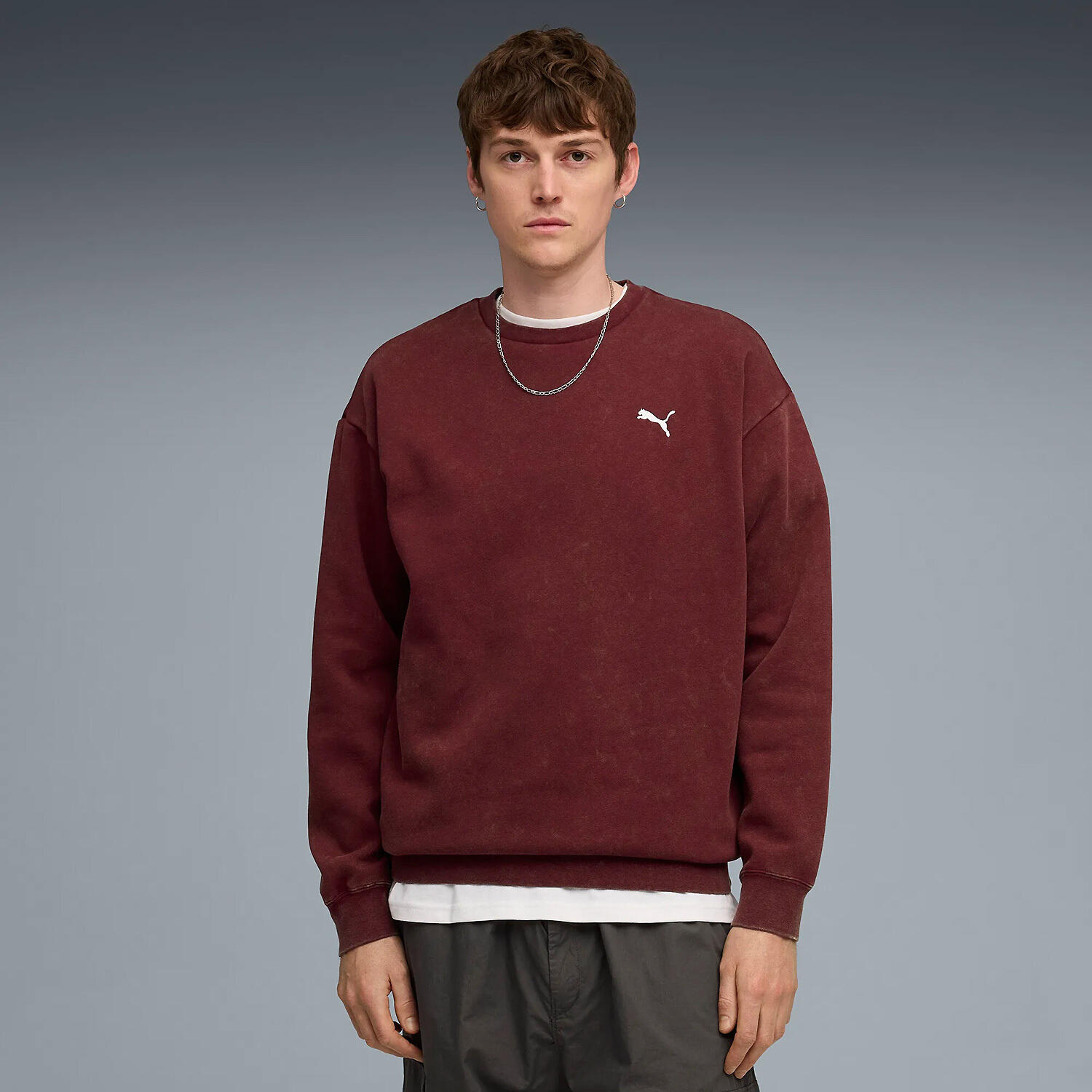 PUMA Essentials Elevated Relaxed Wash Fleece Crew Sweatshirt Herren 3/5