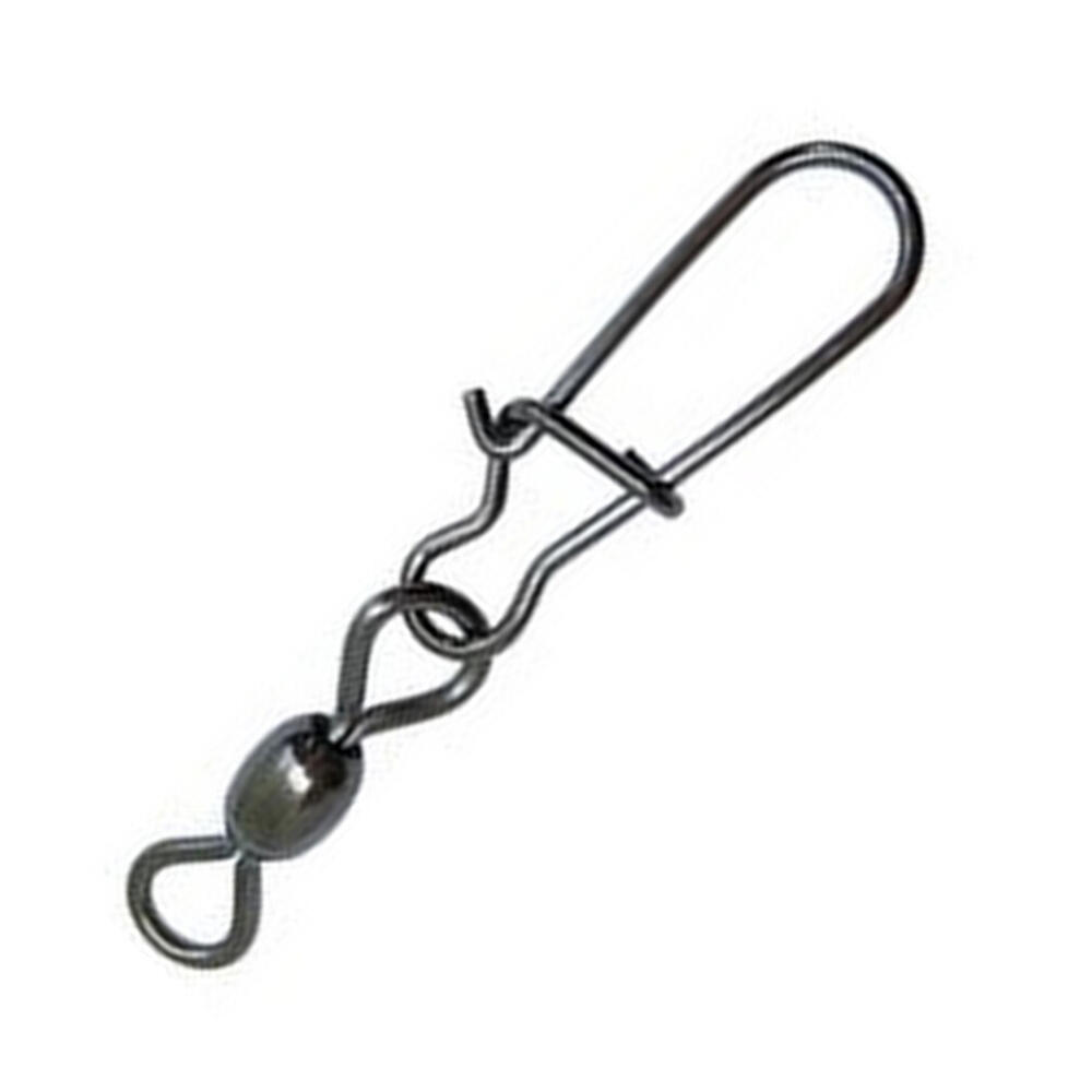 10 Pack of Size 12 Asari Black Crane Swivels with Snaps - 15kg