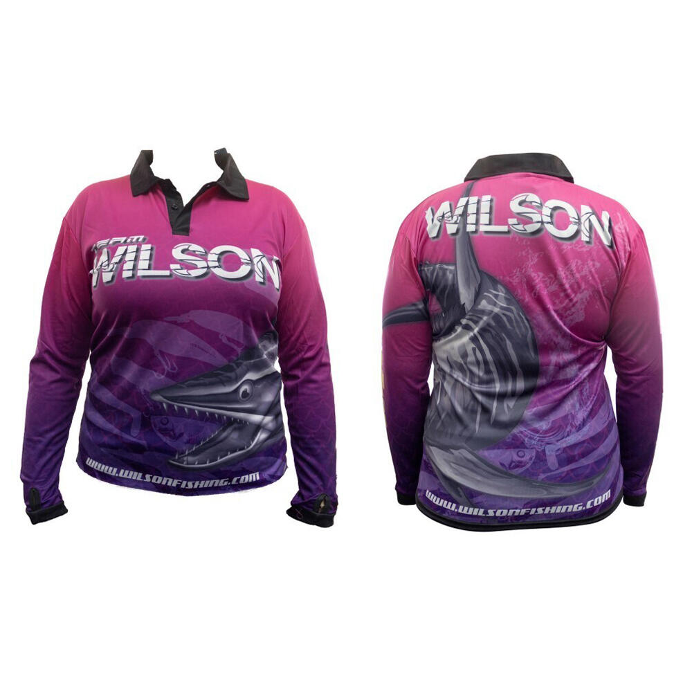 Team Wilson Pink/Purple Tournament Long Sleeve Fishing Shirt Jersey