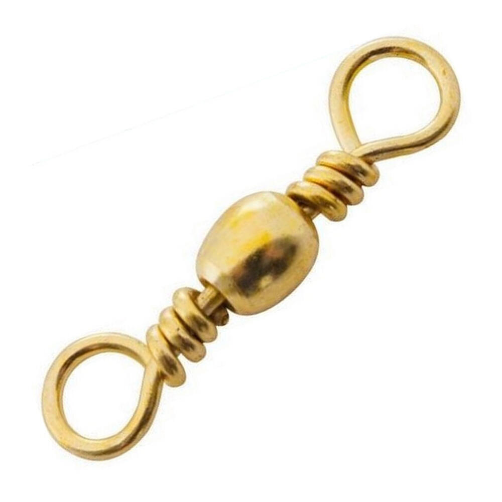 10 Pack of Size 12 Asari Brass Barrel Fishing Swivels - 9kg