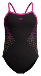 Maillot de bain Muscleback Fille Noir/Rose - Logo Boom
