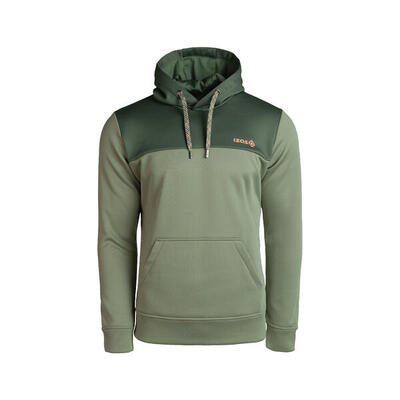 Felpa DUERO MIX con cappuccio regolabile. logo frontale e tasca a canguro