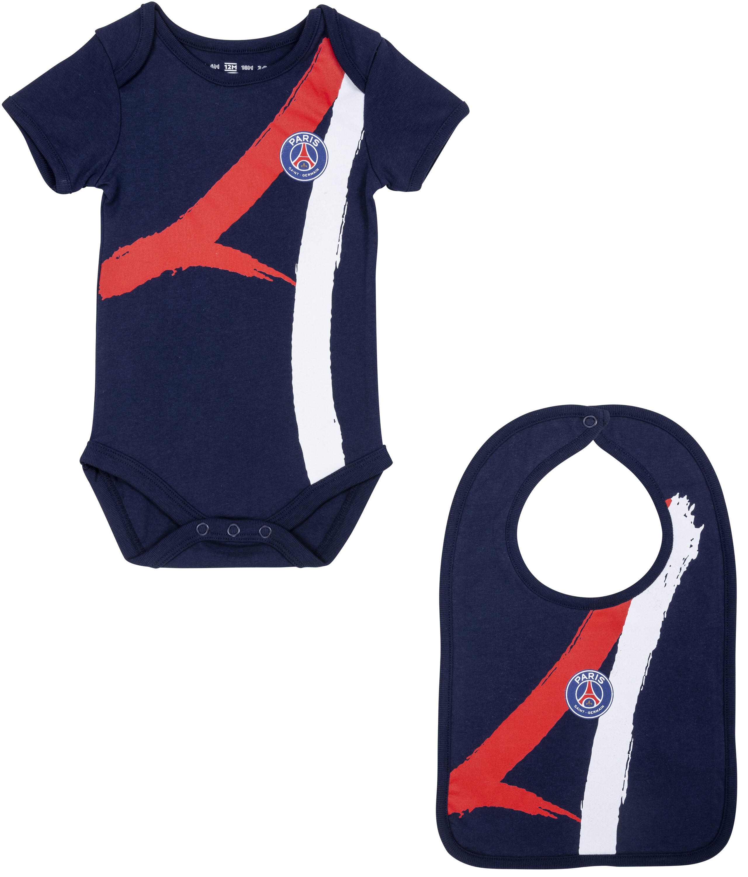 Body bavoir bébé garçon PSG - Collection officielle PARIS SAINT GERMAIN 1/2