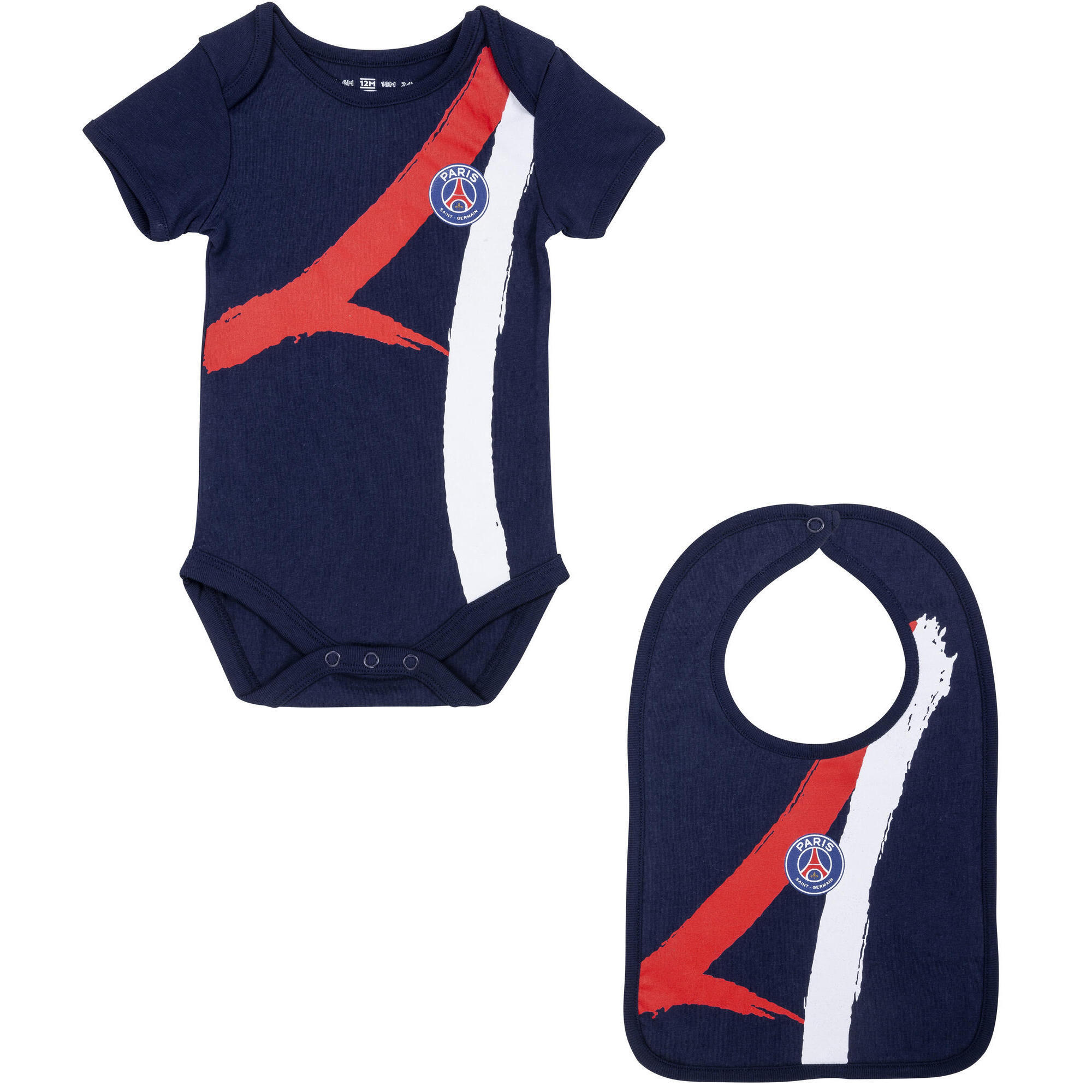 Paris Saint Germain - Body Bavoir Bébé Garçon Psg - Collection Officielle Paris Saint Germain - T-shirt Manches Courtes - Bleu - Decathlon