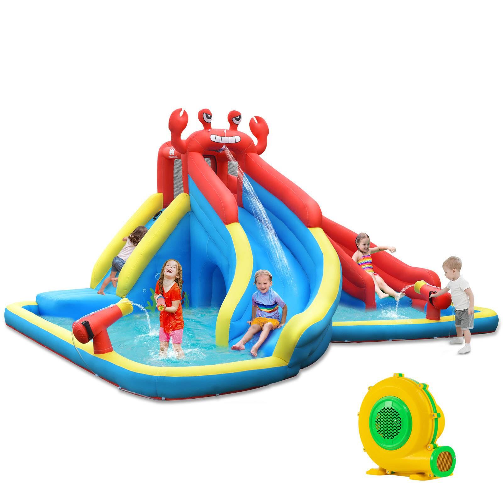Inflatable Water Slide with Climbing Wall & Splash Pool (with 750W Air Blower)