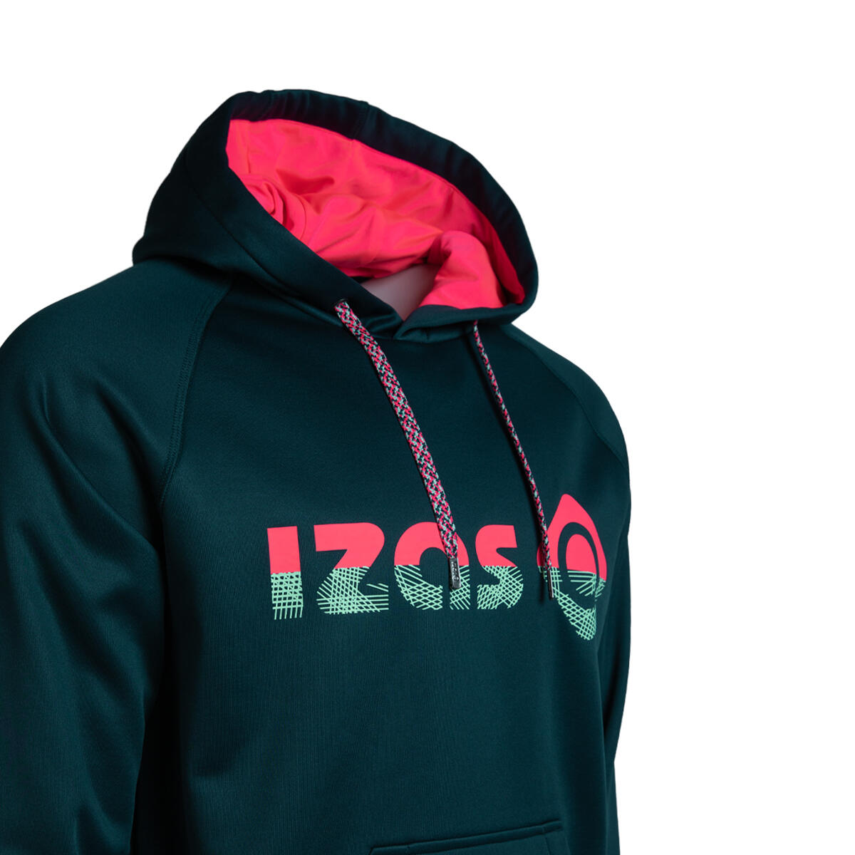 Sudadera unisex DUERO V2 con capucha, logotipo y bolsillo frontal 3/4