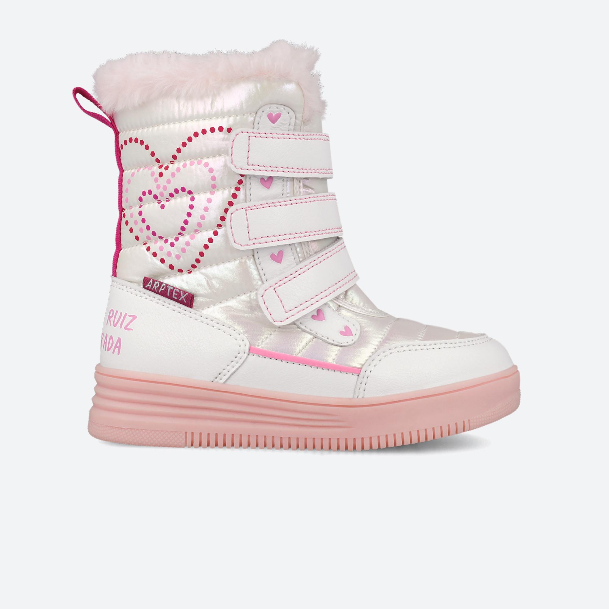 Botas menina agatha ruiz de la prada 251991b brancas fecho adesivo