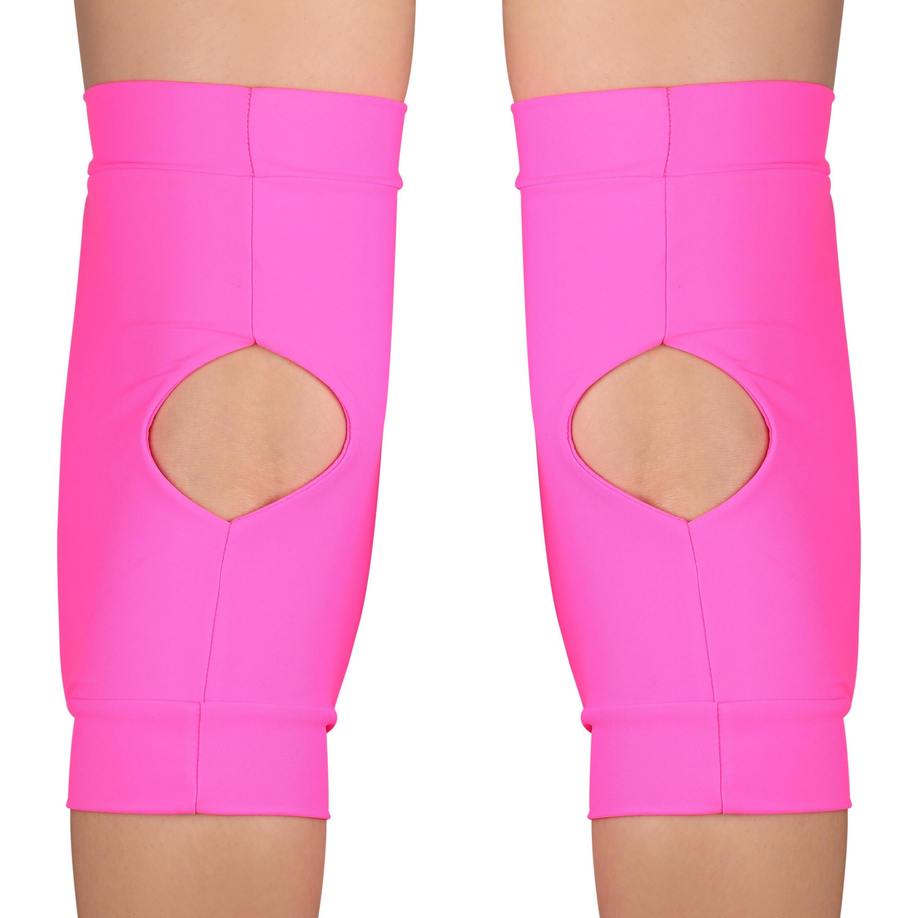 Joelheiras Longas e Reforçadas de Ginástica e Dança NORA INDIGO Tamanho M Rosa 3/4