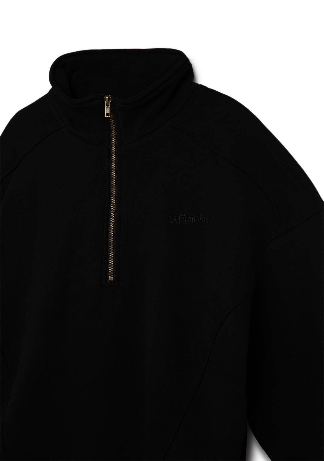 Sudadera Unisex Half-Zip Negra 2/4