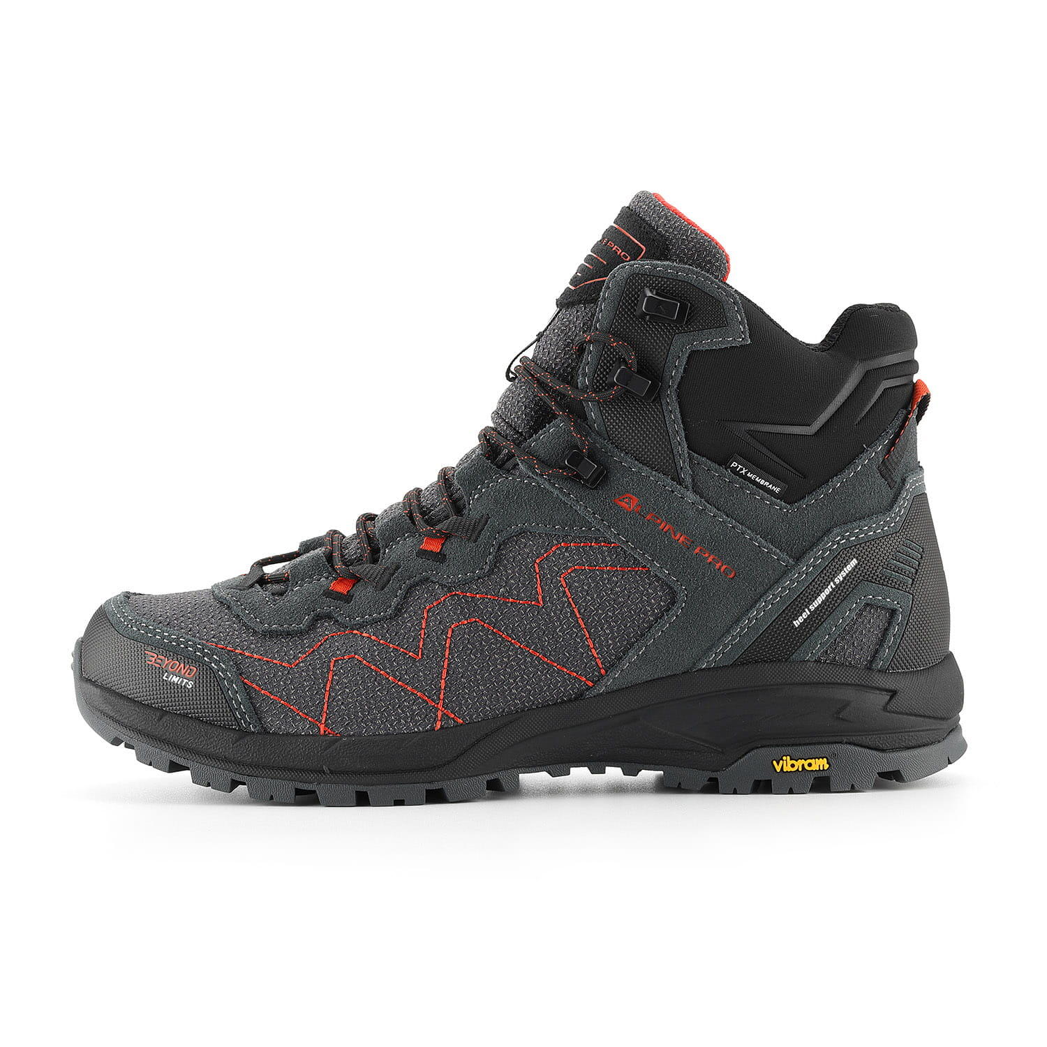 Buty wysokie trekkingowe unisex Alpine Pro Cerne 2 Vibram 2/6