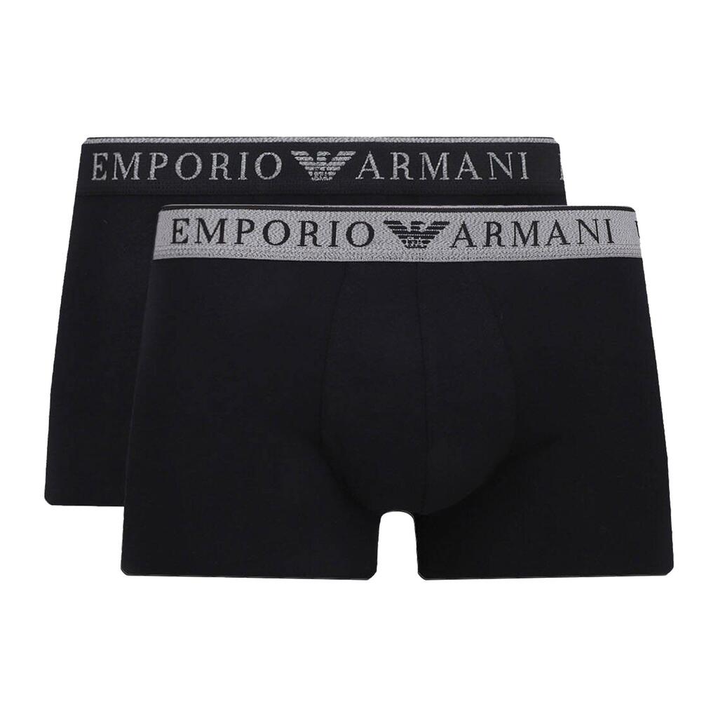 Stretch Cotton Endurance Logo 2 Pack Trunks Black