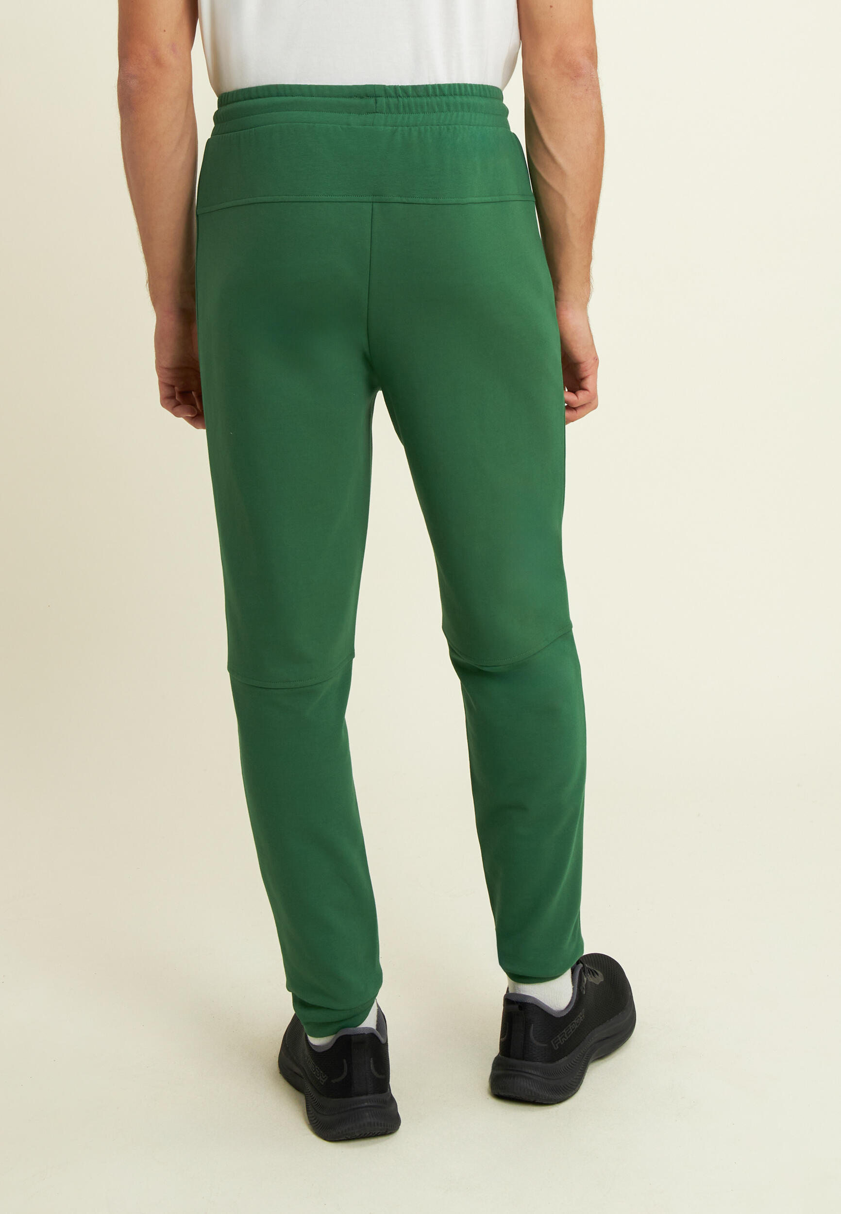 Pantalón zanahoria en tejido interlock con cremalleras laterales 3/4
