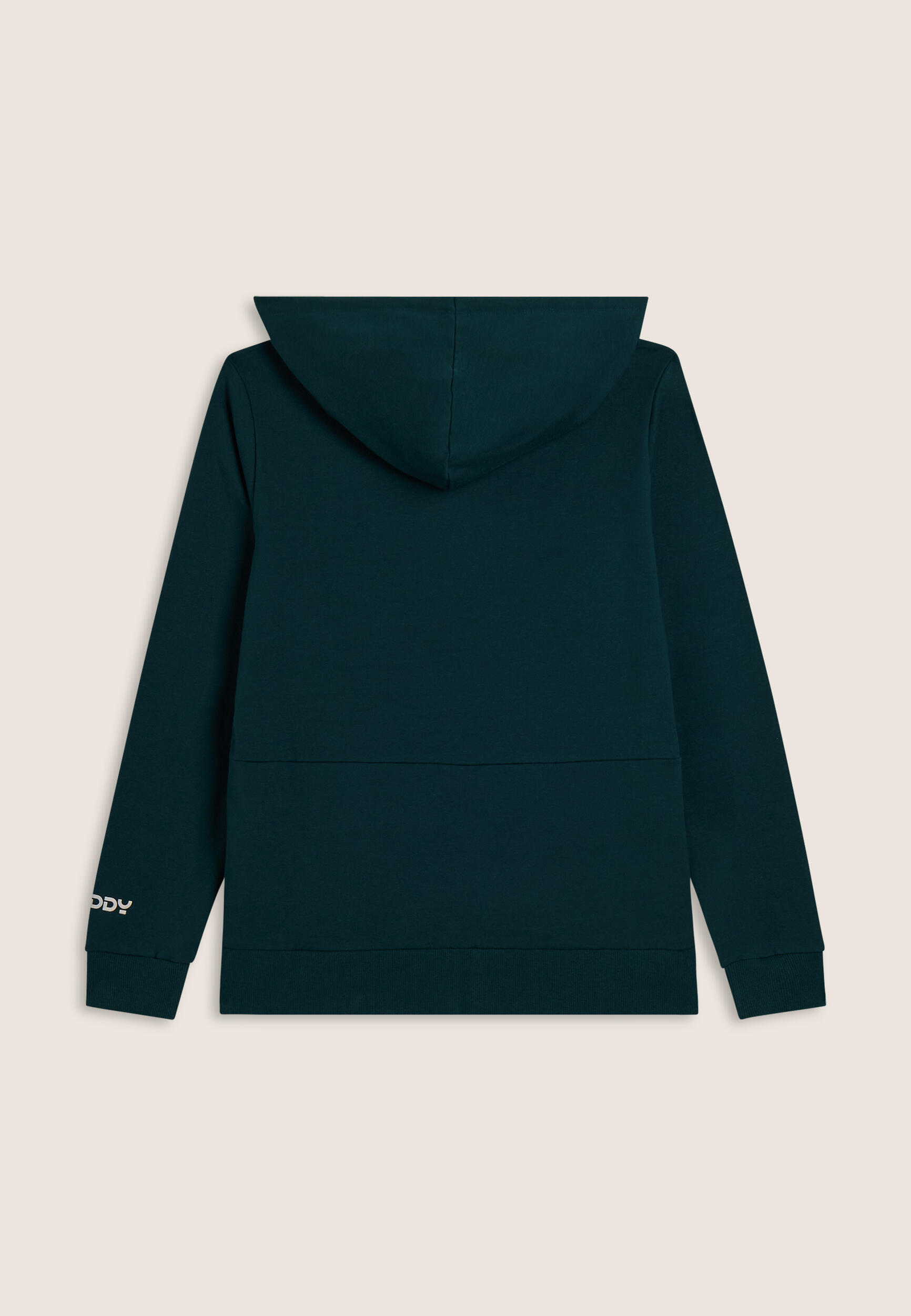 Felpa full zip con cappuccio e logo frontale perlato 2/3
