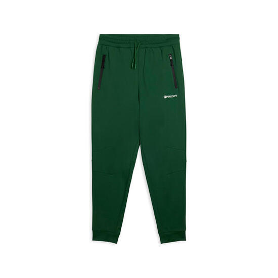 Pantalon carotte en tissu interlock avec fermetures à glissière latérales