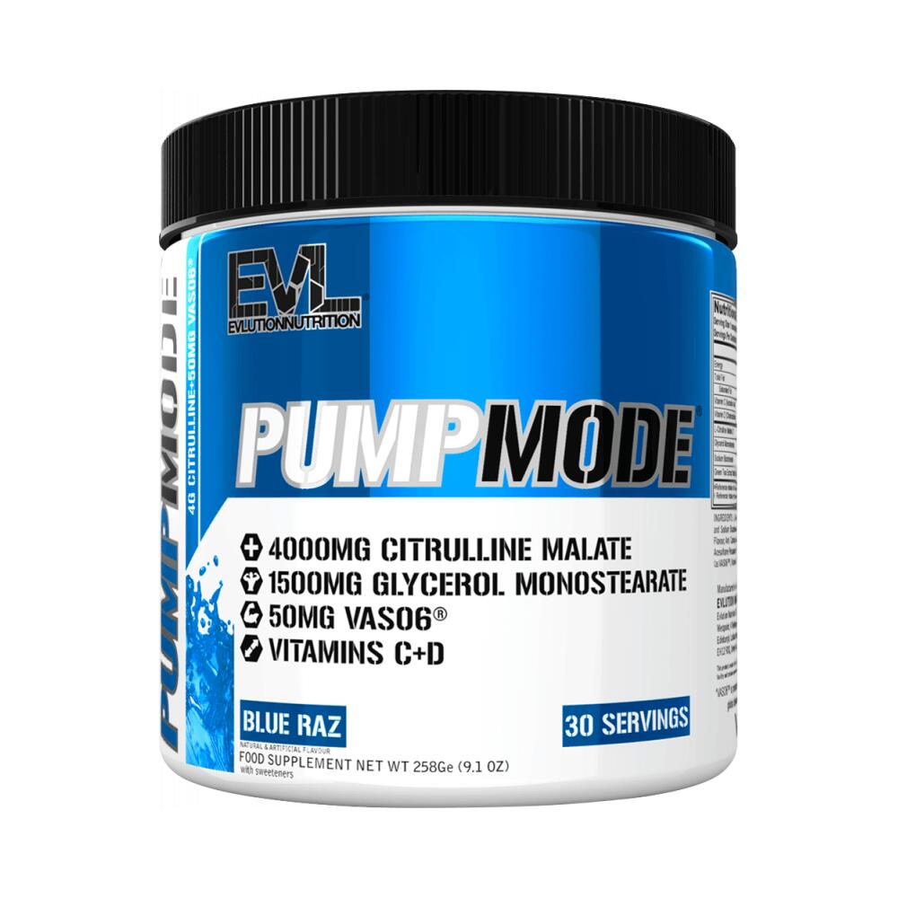 EVL NUTRITION EVL Nutrition Pump Mode (30serv) Blue Raz - Pre-allenamento - Booster NO