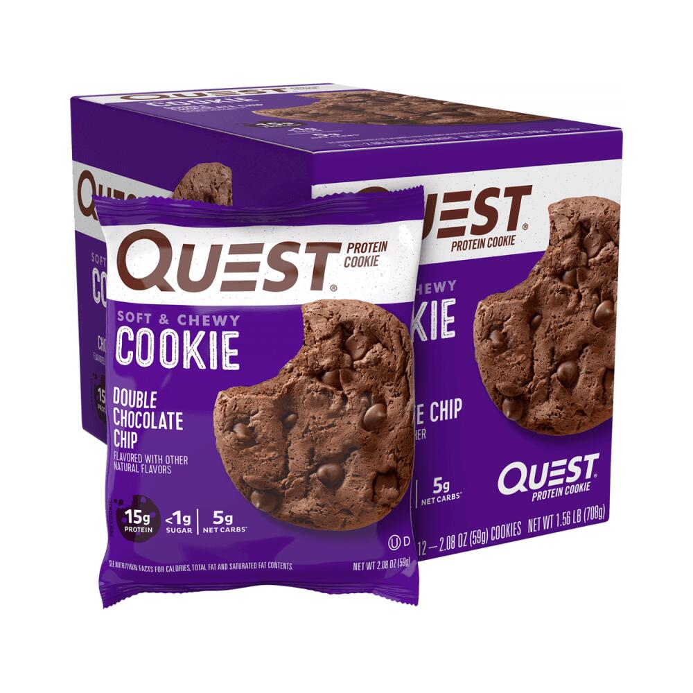 Quest Nutrition - Quest Nutrition Protein Cookie (12x59g) Double Chocolate Chip - Barre Protéinée - Decathlon