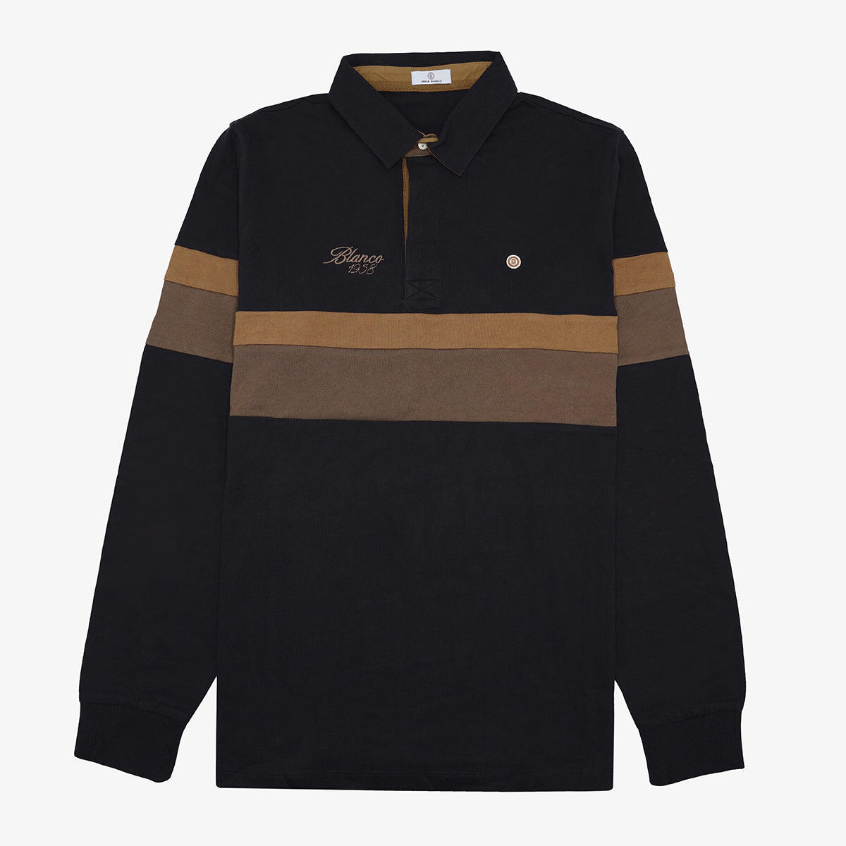 Serge Blanco - Maillot De Rugby Manches Longues Brodé Noir - Chemise Manches Longues - Noir - Decathlon