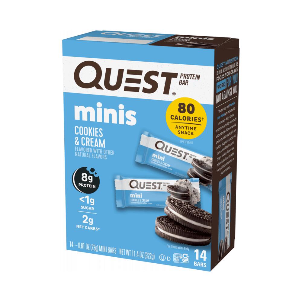 Quest Nutrition - Quest Nutrition Quest Mini Bars (14x23g) Cookies & Cream - Barres - Barre Protéinée - Decathlon