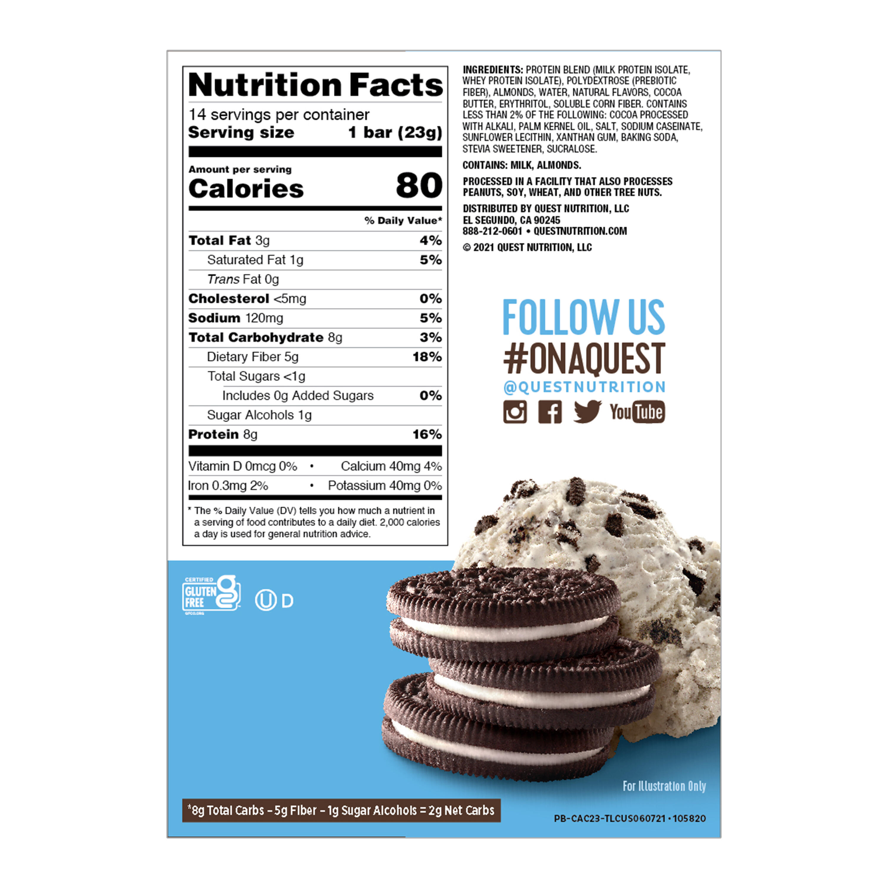 Quest Nutrition Quest Mini Bars (14x23g) Cookies & Cream - Barres 4/5