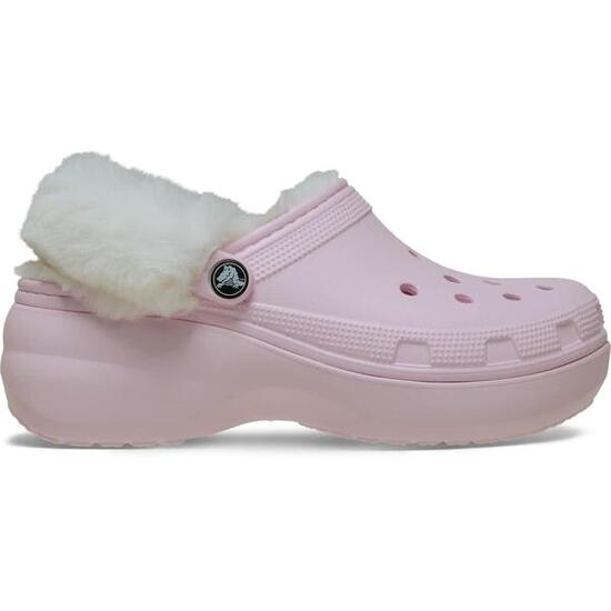 Zueco forrado de pelusa de plataforma clásica Crocs