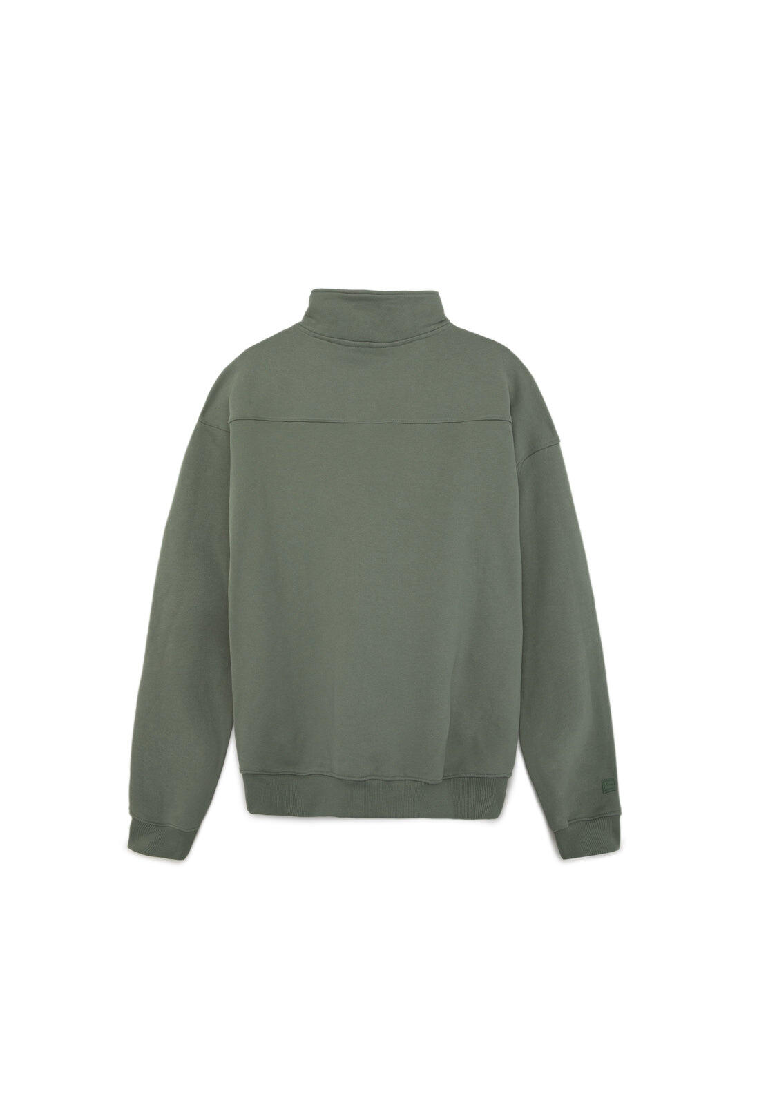 Sudadera Unisex Half-Zip Verde Salvia 3/4