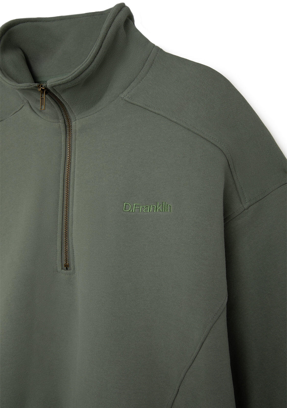 Sudadera Unisex Half-Zip Verde Salvia 2/4